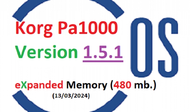 Korg Pa1000 O.S. 1.5.1 eXpanded Memory 480 Mb - Buradan Free İndir